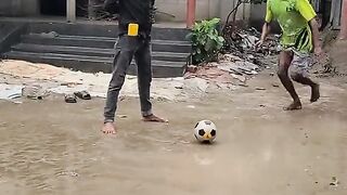 Funny cricket play in muddy