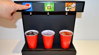 How to make CARDBOARD Soda Fountain Machine at Home | 3 Different Coca Cola Drink Dispenser