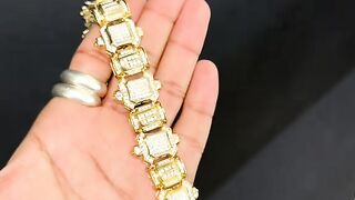 14K GOLD & 11.50CTW DIAMOND INVISIBLE SET MEN’S BRACELET