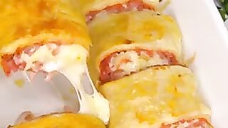 Слоёные рулетики на завтрак