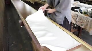 Japanese Kimono Craftsman! Decorating process of gold painting and mother-of-pearl inlay!