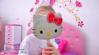 Nastya playing with make up toys and dress up