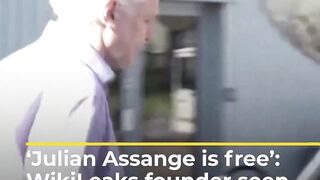 ‘Julian Assange is free’, video shows WikiLeaks founder leaving UK _ AJ #shorts