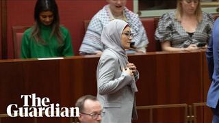 Fatima Payman crosses the floor to vote for motion to recognise Palestinian statehood