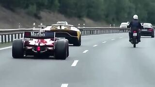 Formula Car on a Public Highway in the Czech Republic