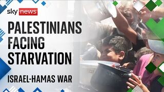 Gaza Displaced Palestinians queue for food in Khan Younis  IsraelHamas war
