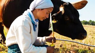 A cow searching for water