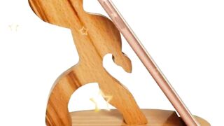 Wooden Mobile Cell Phone Stand Holder for all types of Smartphones and Tabs Brown