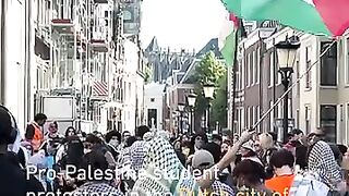 Dutch students hold final pro-Palestine protest before summer recess at University of Utrecht
