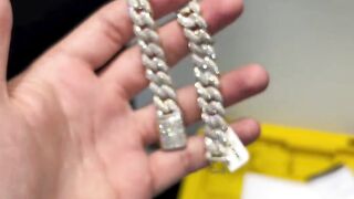 Men's Natural Diamond & Real Gold Cuban Bracelet