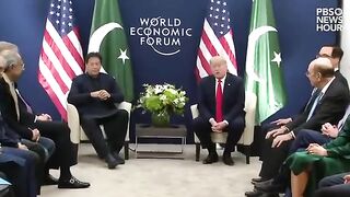 Donald Trump talks with  Imran Khan at World Economic Forum in Davos