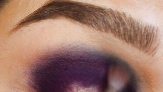 Purple Orange Glitter Makeup Look