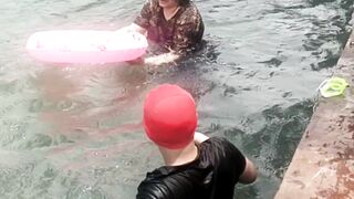 Swimming in summer