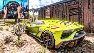 Rebuilding Lamborghini Aventador SVJ - Forza Horizon 5 (Steering Wheel + Shifter) Gameplay