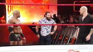 Roman Reigns and Seth Rollins save Dean Ambrose from 4-on-1 beatdown_ Raw, 2024