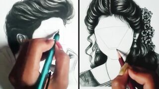 Art of girl and boy face