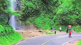Waterfall near the road