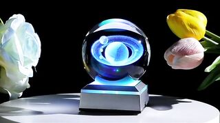Solar System Glass Sphere Night Light for Home Decor and Astronomy Lovers -