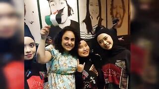 Voice of Baceprot chant Palestine Solidarity with Palestinian Art curator Nadine Aranki
