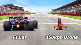 World's Fastest Camera Drone Vs F1 Car (ft. Max Verstappen