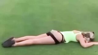 Golf playing on her oops
