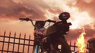 Bike on fire