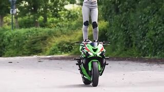 Girl  driving bike