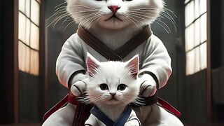 The Tale of Courage: A Kitten's Journey from Student to Hero #cat #animation #cartoon