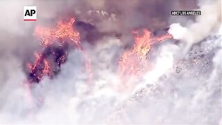 Brush fire burns near Ventura, California. Evacuation orders have been issued