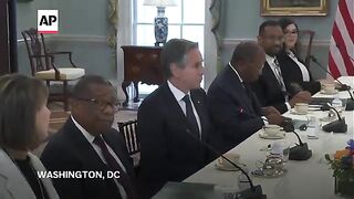 Secretary Blinken meets with new Haitian PM Garry Conille at the State Department