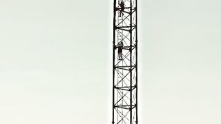 Hunter _ Becky climb 2000foot tall abandoned tower⚡ _fall _marvel _marvelstudios