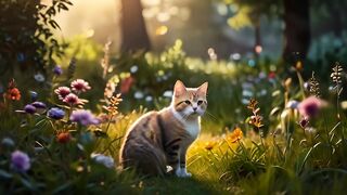 Cat in garden