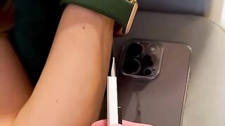 I have stolen her phone while she was sleeping to make new case out of leather. #asmr #diy