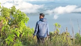 The beauty of the country above the clouds is like in a fairy tale