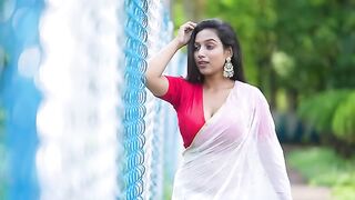 Redfish Women's Feat. Priyanka | White Chiffon Saree | Amazon India | 2024