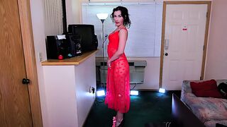 Dresses Try On Haul - No Panties, Transparent Lingerie Red Dress