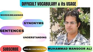 VOCABULARY TREASURE & SENTENCES WITH MUHAMMAD MANSOOR ALI