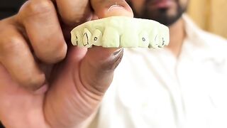 Ladies Real Gold & Natural Pink Birthstone Grillz