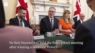 Keir Starmer holds first Labour cabinet meeting.