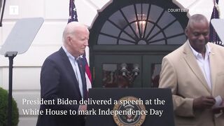 Biden says he's 'not going anywhere' in presidential race.