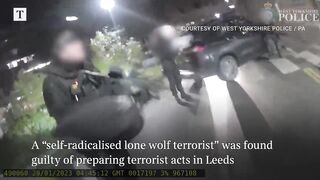 Moment police arrest terrorist carrying 10kg bomb at Leeds hospital.