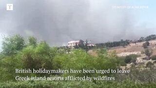 Greek wildfires_ British tourists warned of more blazes after evacuation.