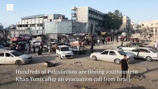 Gazans flee Khan Yunis once again as Israeli troops re-enter.