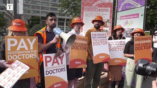 Jeremy Corbyn joins junior doctors on the picket line.