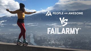 Epic Wins vs. Hilarious Fails Woman Skates on Mountain Top