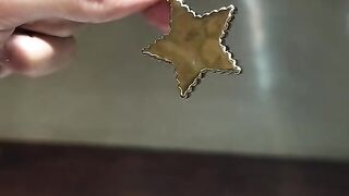 Solid 14K Gold & Natural Diamond Star Pendant