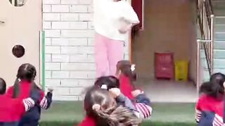 Teacher teach dance her kids