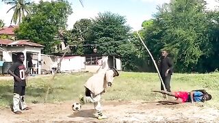 Funny playing football