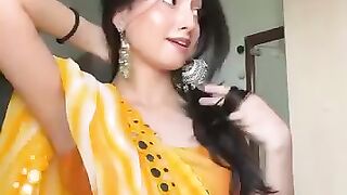 piya piya oh piya #bollywood#song#saree yellowish saree fashion