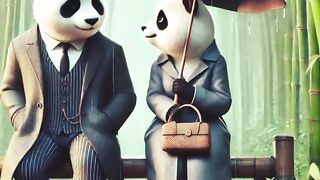 Pandas lov story / pandas love human #ai#viral.#cat#cutecat#kitten#kitty#catlover